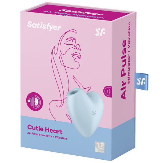 SATISFYER - CUTIE HEART ESTIMULADOR Y VIBRADOR AZUL - Sensualia