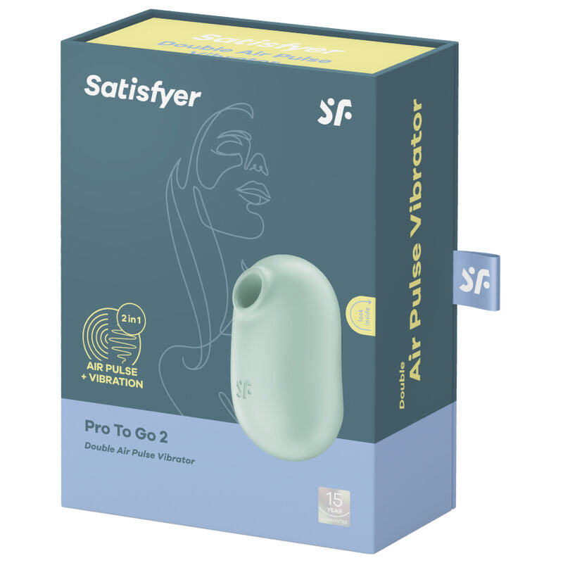 SATISFYER - STIMULATEUR ET VIBRATEUR DOUBLE AIR PULSE PRO TO GO 2 VIOLET - Sensualia