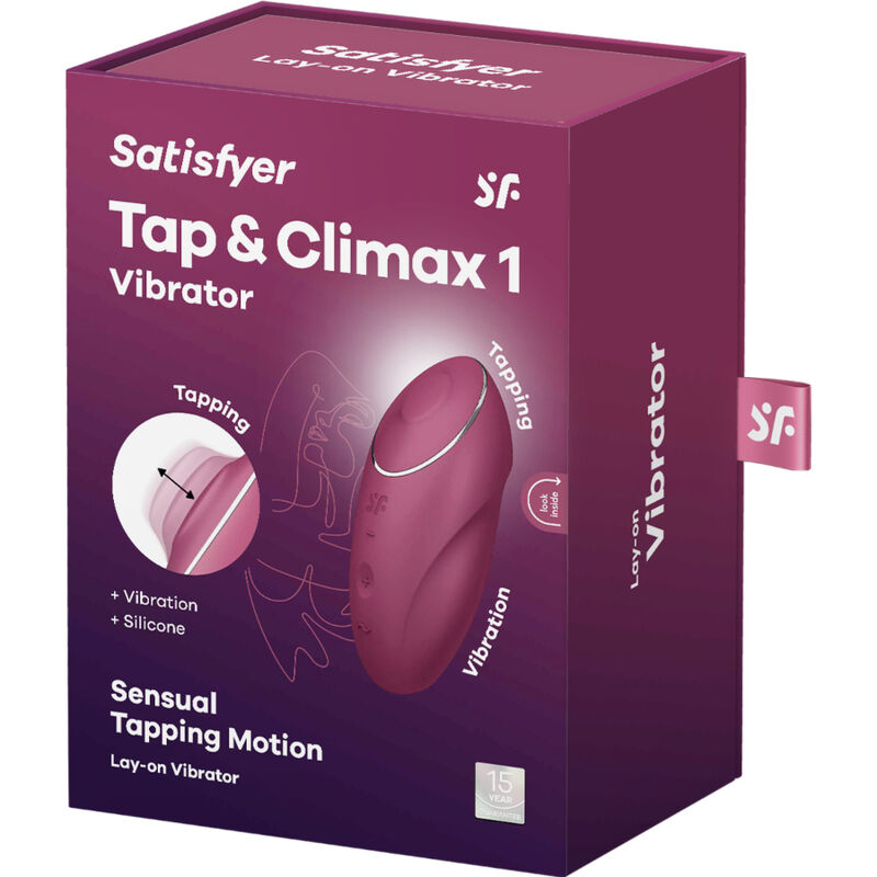 SATISFYER - TAP & CLIMAX 1 VIBRADOR LAY-ON ROJO - Sensualia