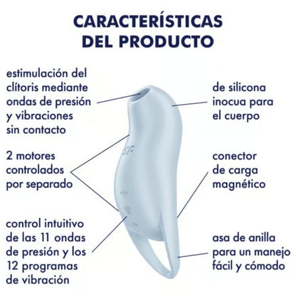 SATISFYER - POCKET PRO 1 STIMULATEUR DE CLITORIS BLEU CLAIR - Sensualia