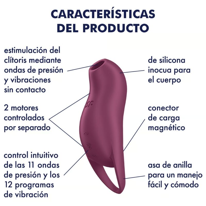 SATISFYER - POCKET PRO 1 STIMULATEUR DE CLITORIS GRENAT - Sensualia