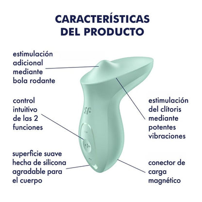 SATISFYER - VIBRATEUR EXCITERRR À POSER SUR LE CLITORIS MENTHE - Sensualia