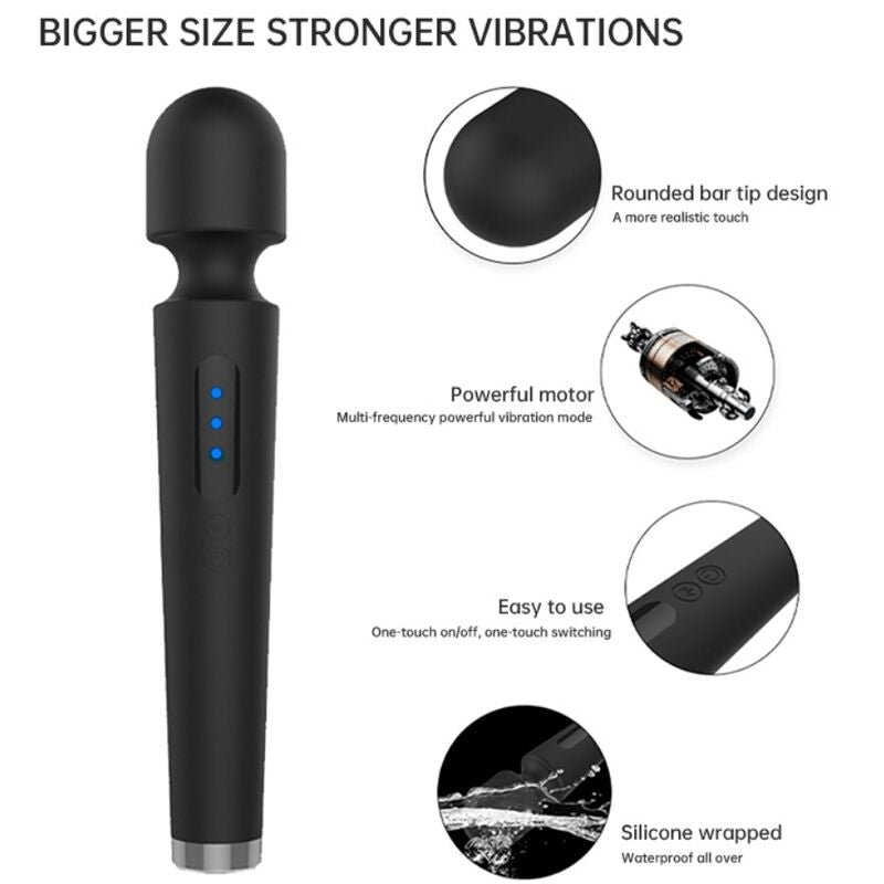 ARMONY - X POWER GRAND MASSAGE & VIBRATEUR 7 VIBRATIONS NOIR - Sensualia