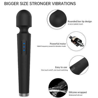 ARMONY - X POWER GRAND MASSAGE & VIBRATEUR 7 VIBRATIONS NOIR - Sensualia