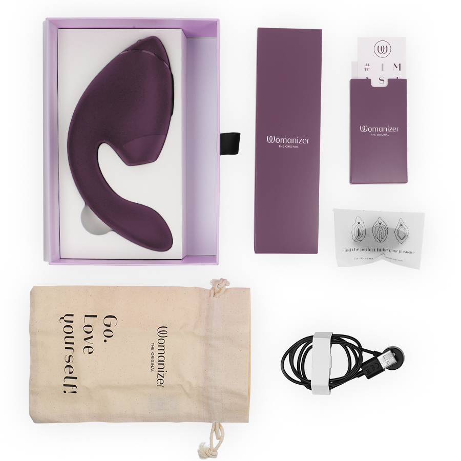 WOMANIZER - DUO NEXT STIMULATEUR CLITORIAL ET DE POINT G DOUBLE VIOLET FONCÉ - Sensualia